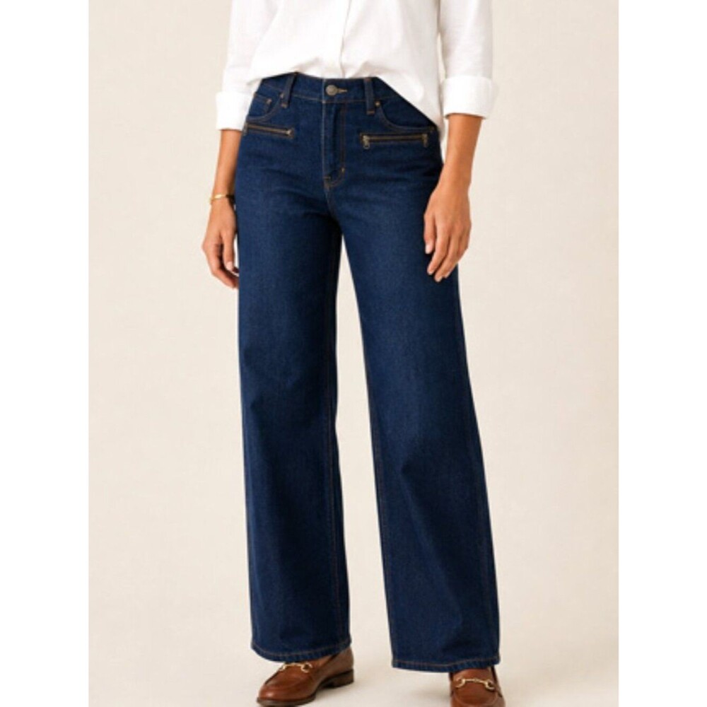 J. Crew High Rise Slim Wide Leg Jeans